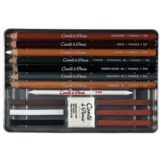 Crayons & Carrés Esquisse Boite de 15 pcs - Conté à Paris - Rougier et Plé