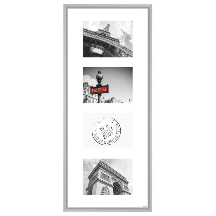 Cadre pêle-mêle 30 x 74 cm Gallery Junior 4 vues 18 x 13 cm Argent - Nielsen - Rougier et Plé