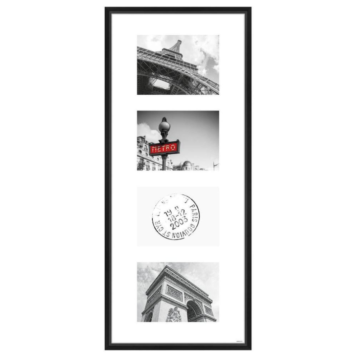 Cadre pêle-mêle 30 x 74 cm Gallery Junior 4 vues 18 x 13 cm Noir Mat - Nielsen - Rougier et Plé
