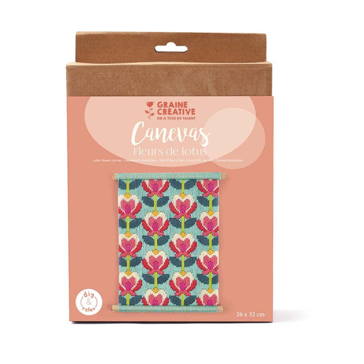 Kit de canevas Fleurs de lotus - Graine Créative - Rougier et Plé