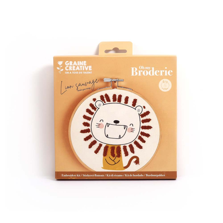 Kit de broderie partielle Lion sauvage - Graine Créative - Rougier et Plé