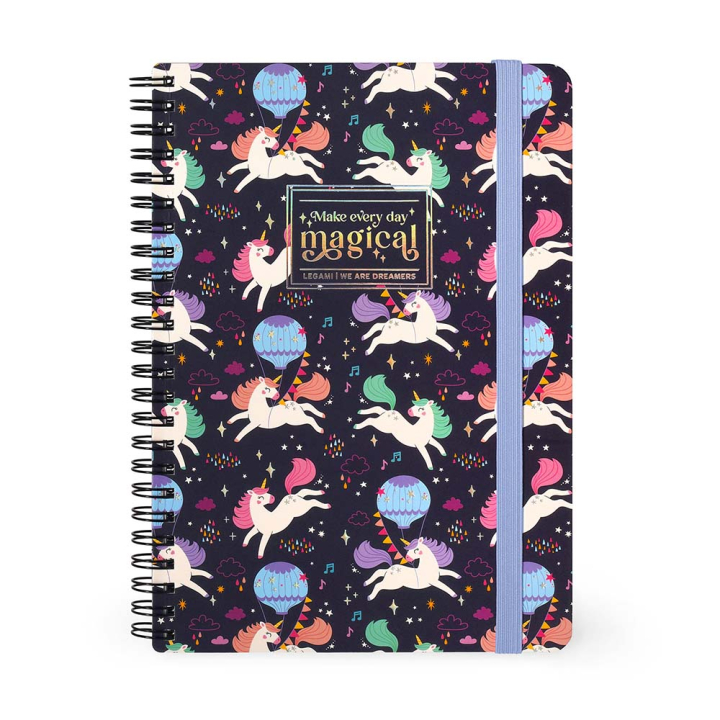Carnet de Notes à spirale 15 x 21 cm Ligné Licorne - Legami - Rougier et Plé
