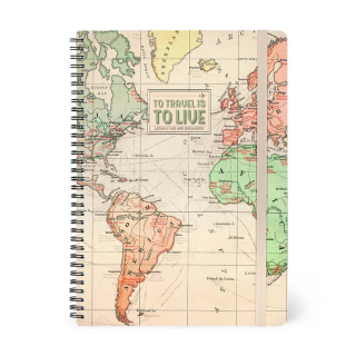 Carnet de Notes à spirale 21 x 29 cm Ligné Travel - Legami - Rougier et Plé