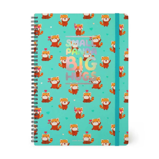 Carnet de Notes à spirale 21 x 29 cm Ligné Red Panda - Legami - Rougier et Plé