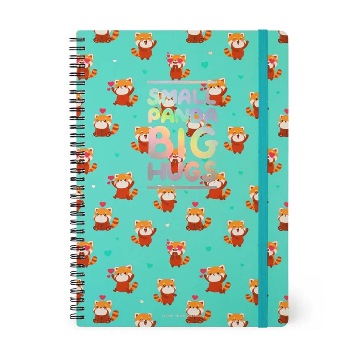 Carnet de Notes à spirale 21 x 29 cm Ligné Red Panda - Legami - Rougier et Plé