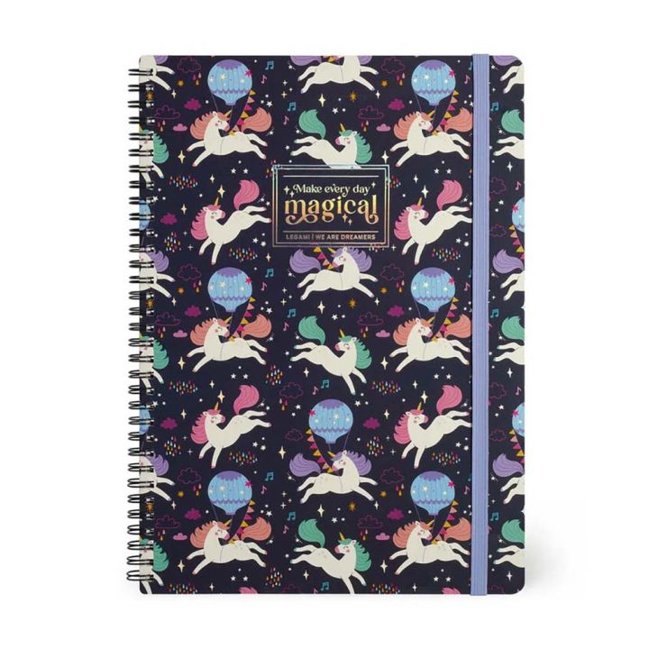 Carnet de Notes à spirale 21 x 29 cm Ligné Licorne - Legami - Rougier et Plé