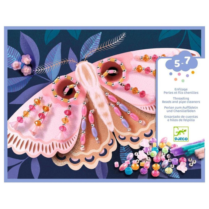 Coffret créatif Enfilage perles et fils chenilles : Illuminer la nuit - Djeco - Rougier et Plé