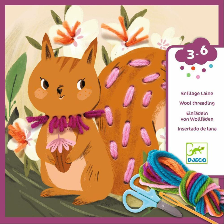 Coffret créatif Enfilage laine : Petit pas avec du fil - Djeco - Rougier et Plé