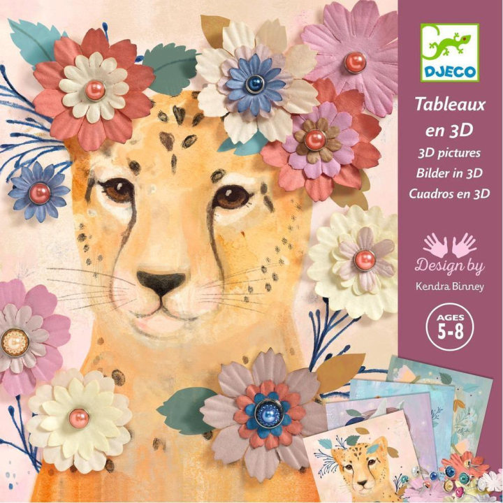 Coffret créatif Tableaux en 3D : Couronnes de fleurs - Djeco - Rougier et Plé