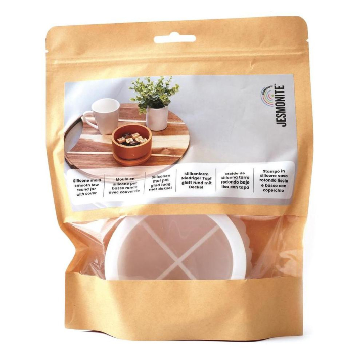 Moule en Silicone Ø 10,8 cm Pot bas avec Couvercle - Jesmonite - Rougier et Plé