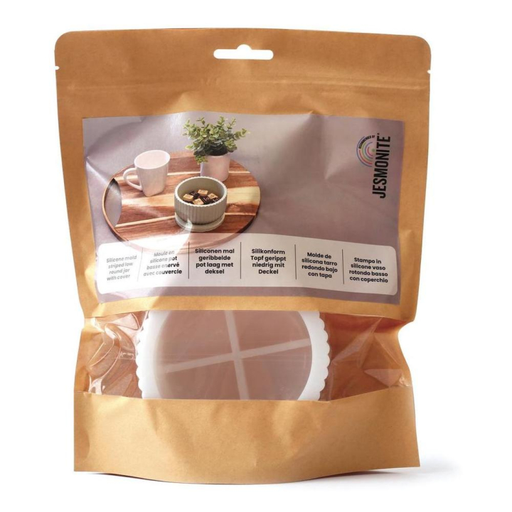 Moule en Silicone Ø 10,8 cm Pot Nervure avec Couvercle ? - Jesmonite - Rougier et Plé