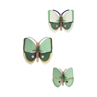 Décoration murale 3D Fern Striped Butterflies 3 pcs - Studio ROOF - Rougier et Plé