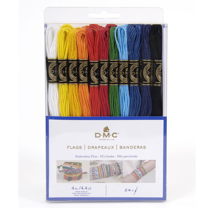Echevettes mouliné 24 pcs Drapeaux - DMC - Rougier et Plé