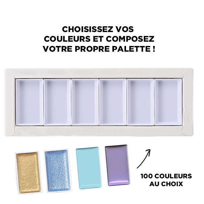 Boîte vide pour 6 aquarelles Gansai Tambi - Kuretake - Rougier et Plé