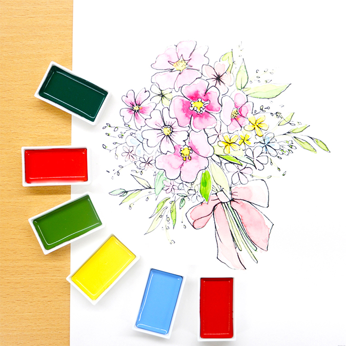 Boîte vide pour 6 aquarelles Gansai Tambi - Kuretake - Rougier et Plé