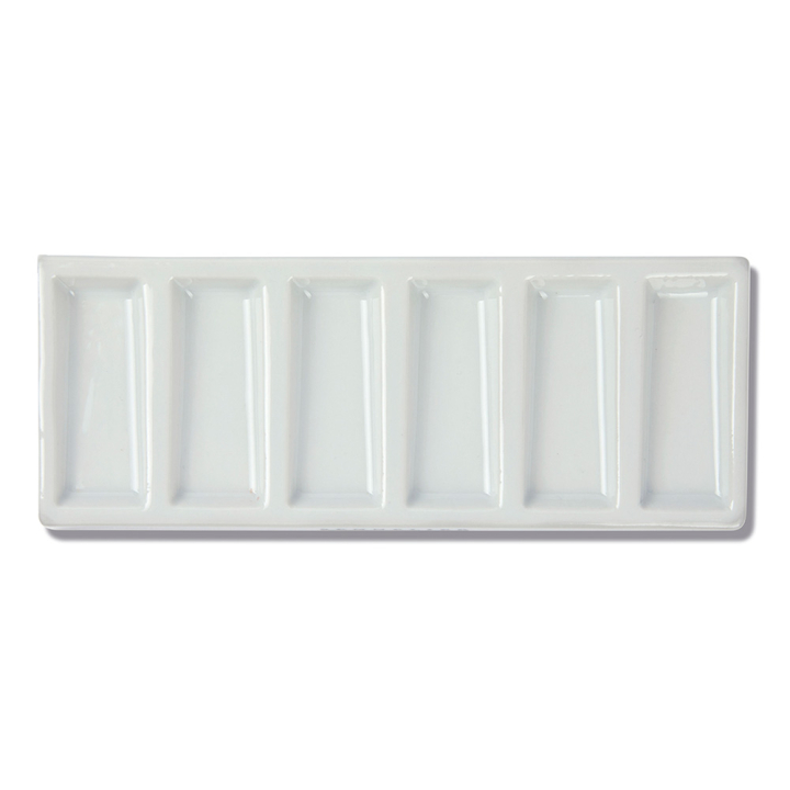 Palette en porcelaine 7,8 x 19,5 cm 6 alvéoles - Sennelier - Rougier et Plé