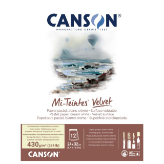 Bloc de papier Mi-Teintes Velvet 430 g/m² Blanc crème - Canson - Rougier et Plé