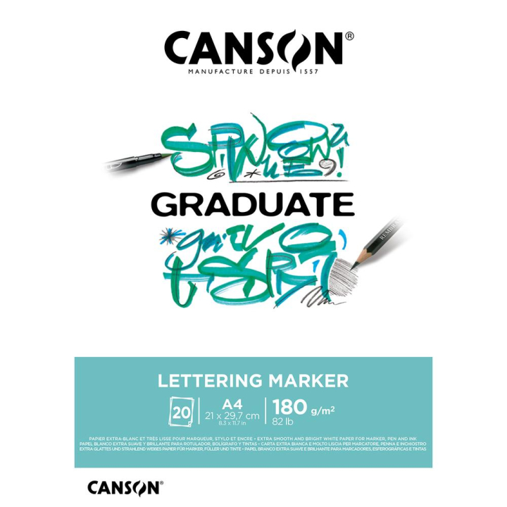 Bloc Graduate Lettering Marker 180 g/m² - Canson - Rougier et Plé