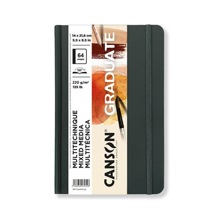 Carnet Graduate Mixed Media 200 g/m² 14 x 21,6 cm Naturel - Canson - Rougier et Plé
