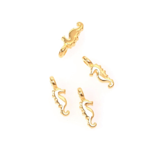 Pendentifs Hippocampe 4 x 11 mm Zamak doré 2 pcs - Perles Corner - Rougier et Plé
