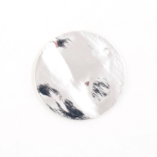 Pendentif Rond Martelé ø 25 mm Argenté 925 - Perles Corner - Rougier et Plé