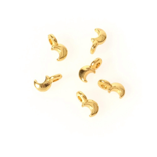 Pendentifs Petite Lune 3,6 x 7 mm Doré à l'or fin 24K - 4 pcs - Perles Corner - Rougier et Plé