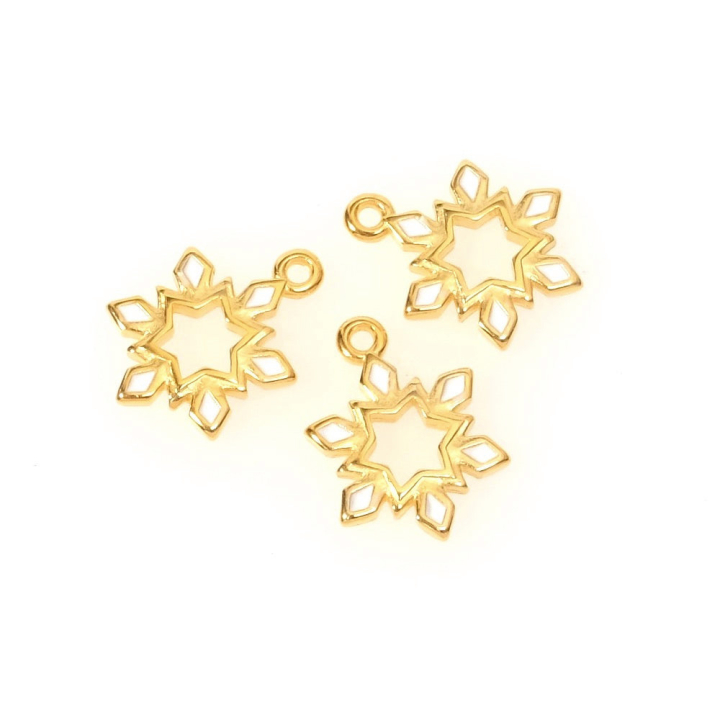 Pendentif Étoile Flocon de neige 12 x 18 mm Zamak doré - Perles Corner - Rougier et Plé