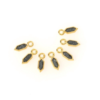 Pendentifs Hexagone 3,6 x 11,4 mm Zamak doré 2 pcs - Perles Corner - Rougier et Plé