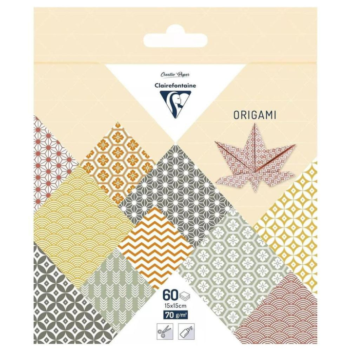 Papier origami 60 feuilles 15 x 15 cm Automne - Clairefontaine - Rougier et Plé
