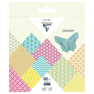 Papier origami 60 feuilles 15 x 15 cm Été - Clairefontaine - Rougier et Plé
