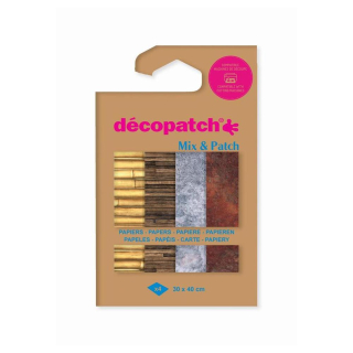 Papier Mix & Patch 30 x 40 cm 4 pcs Matières - Décopatch - Rougier et Plé