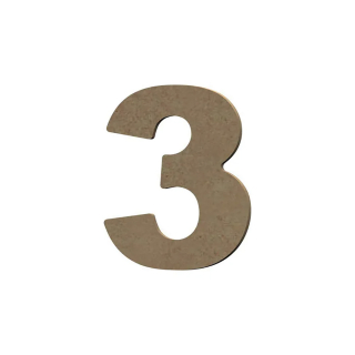 Chiffre 3 en bois médium 8 cm - Aladine - Rougier et Plé