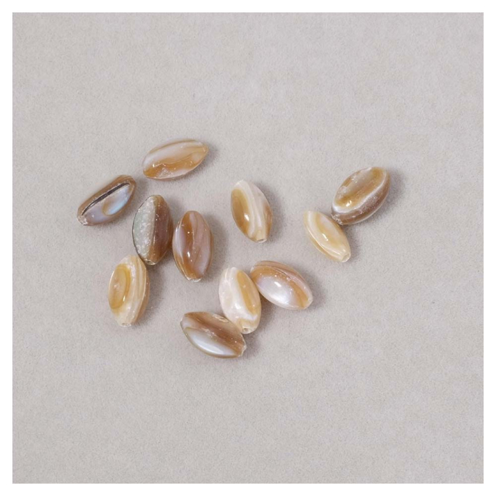 Perles en Nacre naturelle Ovales 8 x 5 mm Beige 10 pcs - Perles Corner - Rougier et Plé