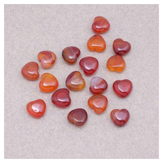 Perles en Pierre naturelle Cœurs ø 10 mm Agate Rouge orange 4 pcs - Perles Corner - Rougier et Plé
