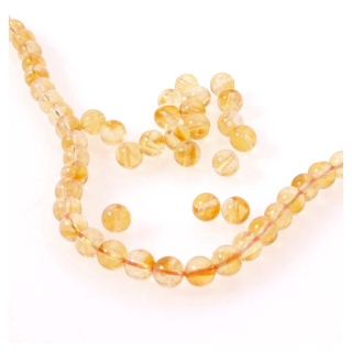 Perles en Pierre naturelle Ronde ø 6 mm Citrine 6 pcs - Perles Corner - Rougier et Plé