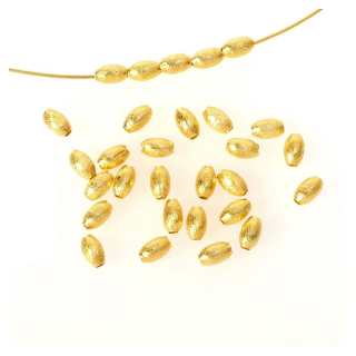 Perles Olives 3 x 5 mm Doré à l'or fin 24K 6 pcs - Perles Corner - Rougier et Plé