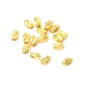 Perles Ovales Striées 6 x 4 mm Doré à l'or fin 24K 6 pcs - Perles Corner - Rougier et Plé