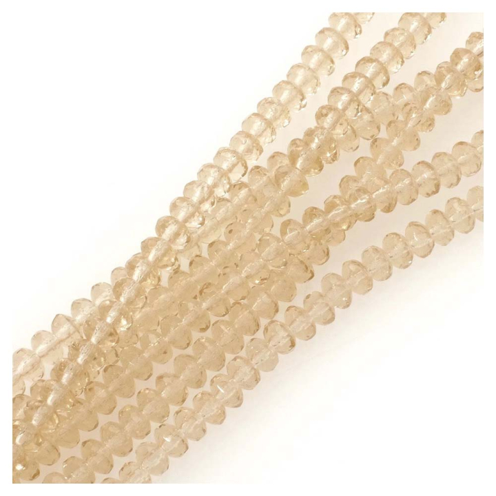 Perles de Bohème Donuts Facettées 3 x 5 mm sur Fil 12 cm - Perles Corner - Rougier et Plé