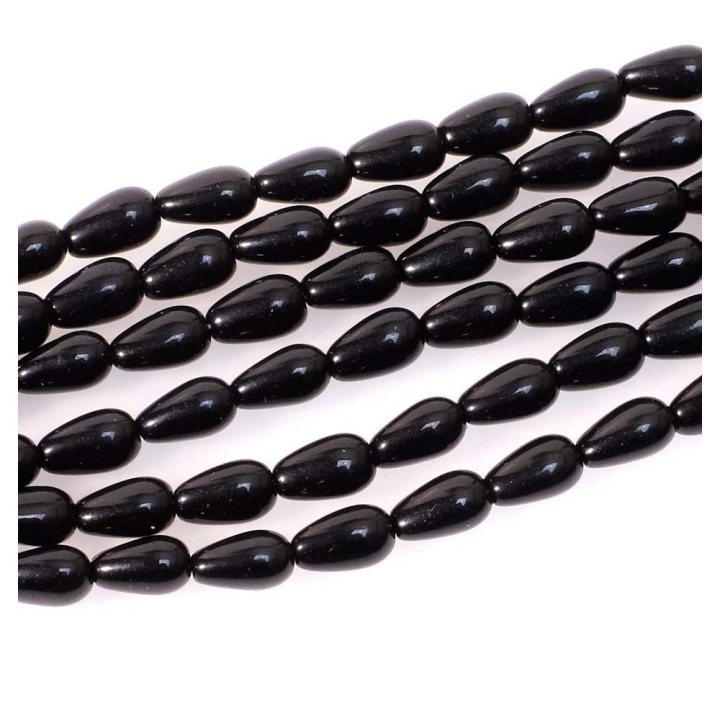 Perles de Bohème Gouttes 10 x 6 mm sur Fil 12 cm - Perles Corner - Rougier et Plé