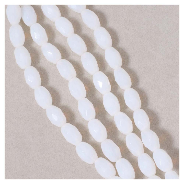 Perles de Bohème Olive Facettées 9 x 6 mm sur Fil 12 cm - Perles Corner - Rougier et Plé