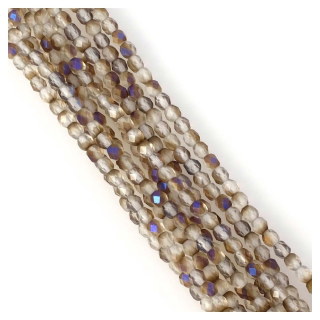 Perles de Bohème Rondes Facettées ø 4 mm Trou ø 0,8 mm - Perles Corner - Rougier et Plé