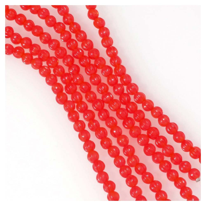 Perles de Bohème Rondes Striées ø 4 mm sur Fil 12 cm - Perles Corner - Rougier et Plé