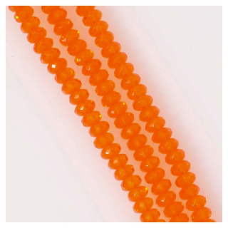 Perles de Bohème Transparentes 4 x 6 mm Orange sur Fil 12 cm - Perles Corner - Rougier et Plé
