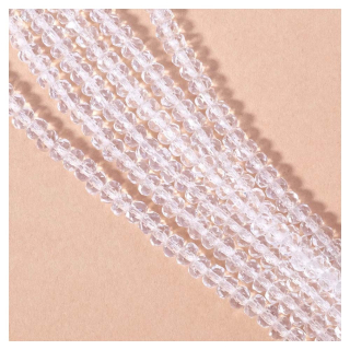 Perles de Bohème Transparentes Donuts 2 x 3 mm sur Fil 12 cm - Perles Corner - Rougier et Plé