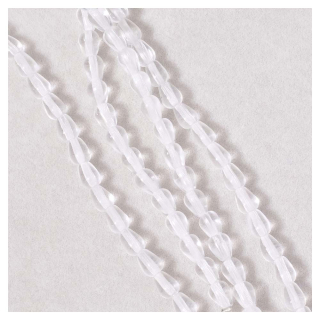 Perles de Bohème Gouttes 6 x 4 mm Transparentes sur Fil 12 cm - Perles Corner - Rougier et Plé