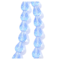 Perles de Bohème Transparentes Gouttes Facettées 10 x 13 mm sur Fil 12 cm - Perles Corner - Rougier et Plé
