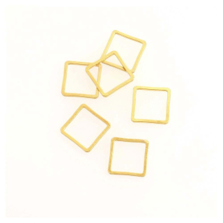 Anneaux Carrés Fermés 10 mm Doré à l'or fin 24K - 6 pcs - Perles Corner - Rougier et Plé