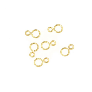 Anneaux Doubles 8 - 4,2 x 7 mm Doré à l'or fin 24K - 10 pcs - Perles Corner - Rougier et Plé
