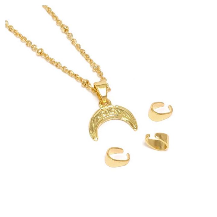 Bélières pour Pendentifs 3 x 6 mm Doré à l'or fin 24K - 4 pcs - Perles Corner - Rougier et Plé