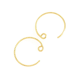 Boucles d'oreilles Crochets ronds ø 19,5 mm Doré à l'or fin 24K - 2 pcs - Perles Corner - Rougier et Plé